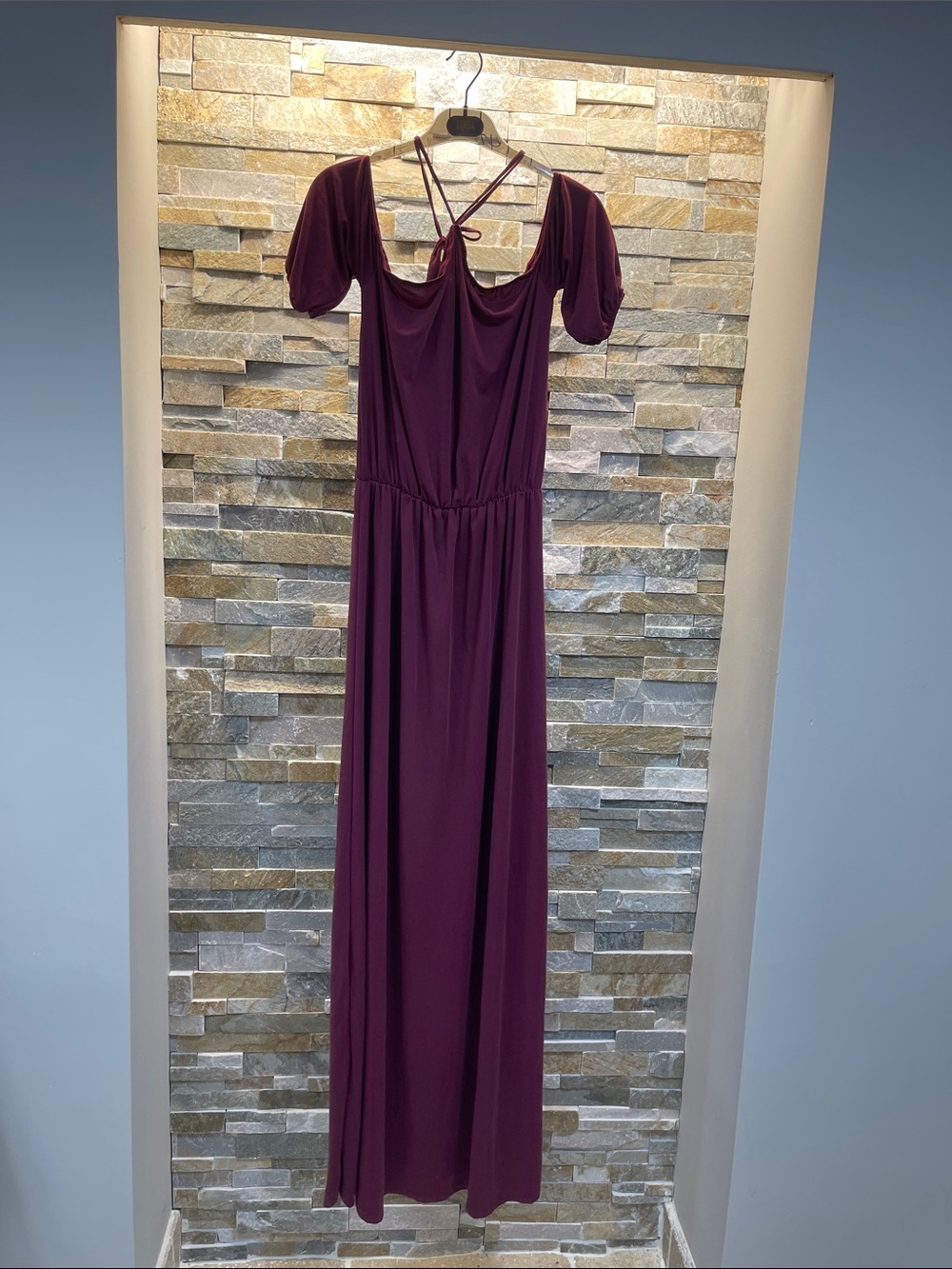 🇨🇦 Go Couture Tie Neck  Maxi Dress